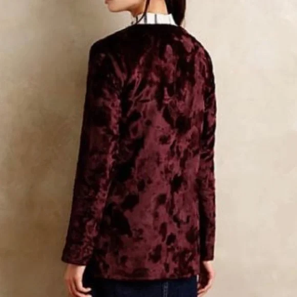 Panne velvet jacket w/silky lining Tabitha Anthropologie - Picture 2 of 8